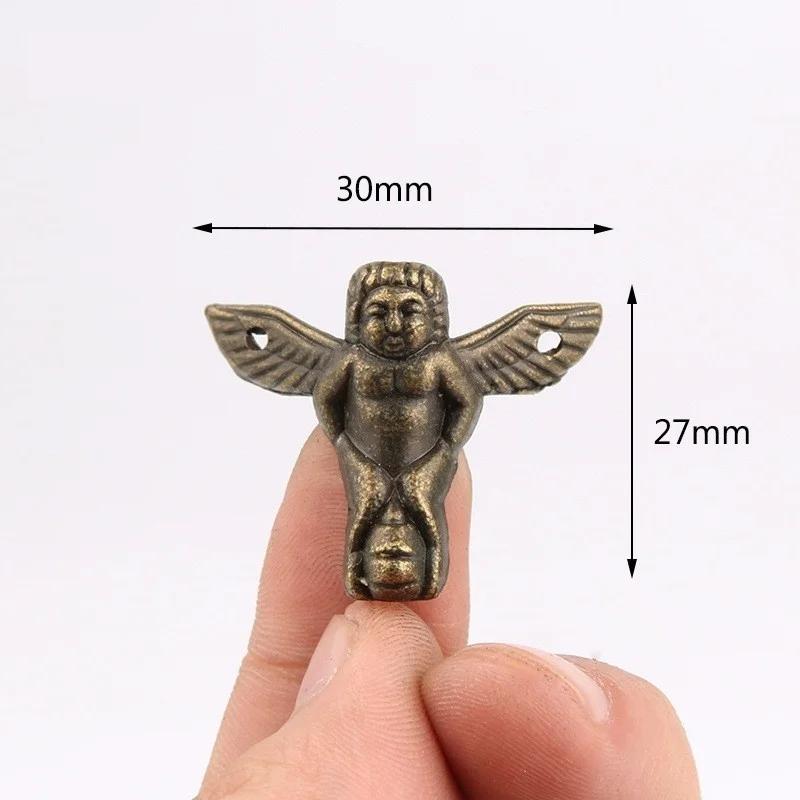 8Pcs/lot Antique Bronze Angel Gift Box Wood Case Corner Protector Furniture Decor