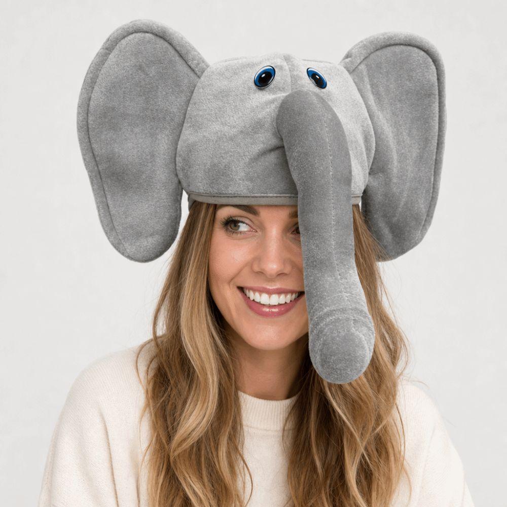Plush Fabric Cute Elephant Hat Large Ears Cartoon Costume Cap Kids Plush Elephant Hat Photo Props