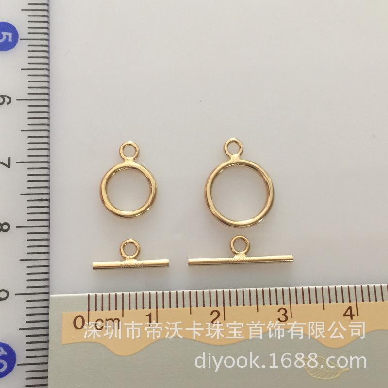 14K Gold Plated Smooth OT Clasp Bracelet/Necklace Versatile DIY Accessories