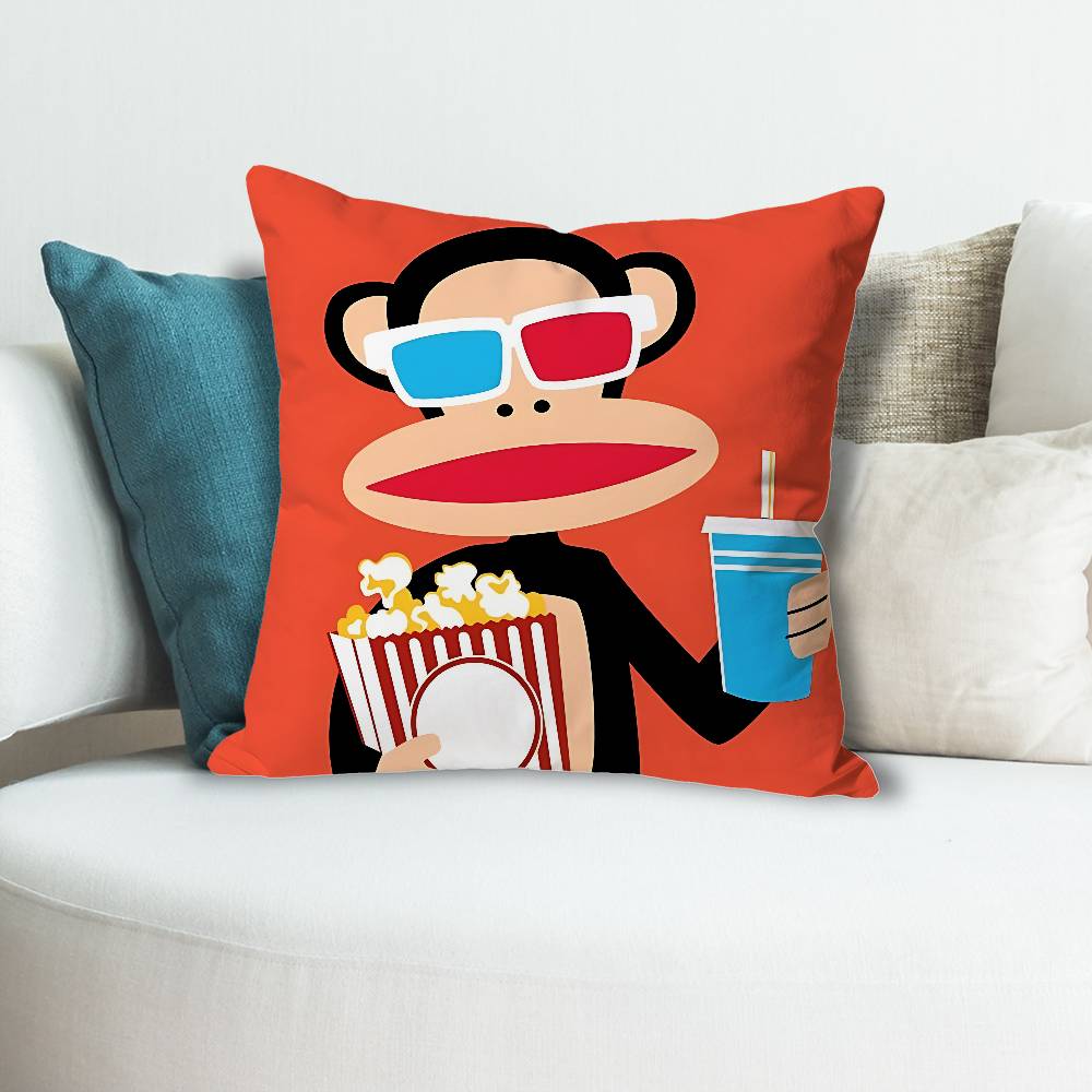 Monkey Cartoon P-Paul F-Frank Throw Pillow Case Decoration Bed Custom Square Pillowcase Pad Cover