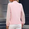 Women's Casual Fashion Patchwork Chiffon Long Sleeve Solid Color Shirt