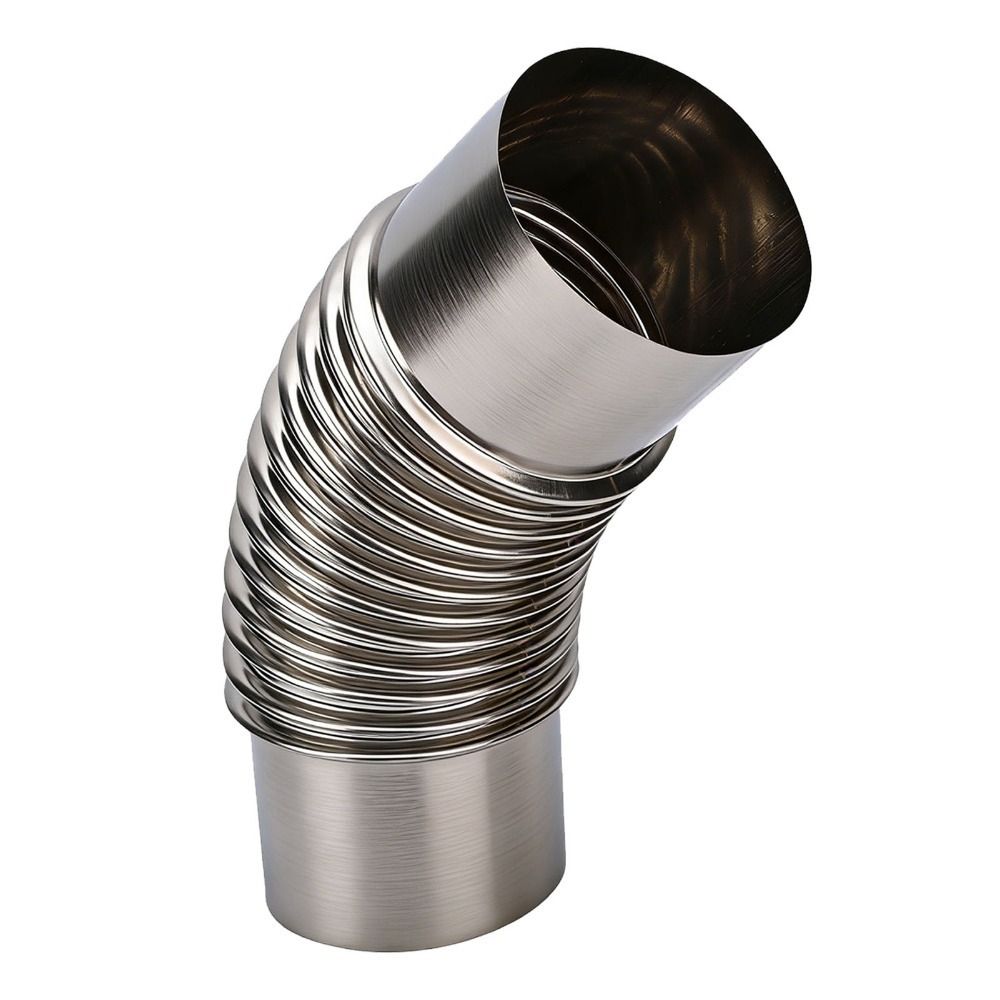 2 Pcs 45 Degree Stove Pipe Elbow Stainless Steel Flue Bend Durable Chimney Flue Connector Hiking