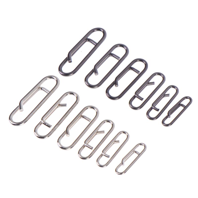 50Pcs High Tensile Stainless Steel Fishing Lure Snap Swivels Interlock Pins for Ice Fishing Outdoor Angling Gear