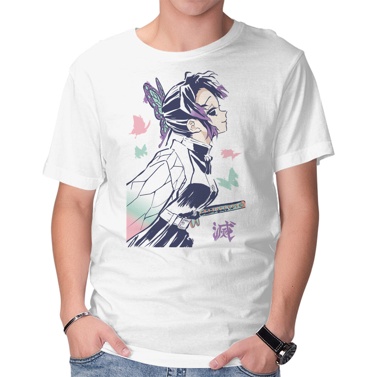 Unisex Crew Neck T-Shirt Insect Pillar Graphic Short Sleeve Casual Tee M