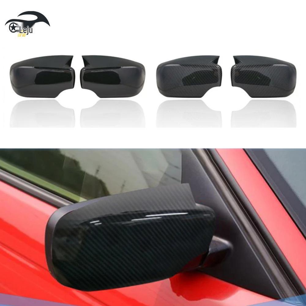 BMW 3 Series E46 (1998-2005) Gloss Black Horn-Shaped Rearview Mirror Cover, Four-Door, Adhesive. Gloss Black