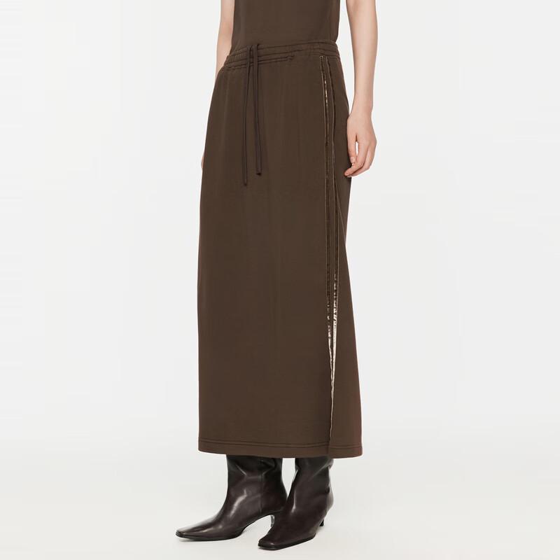 JNBY Cotton Terry Drawstring Sweatshirt Skirt M
