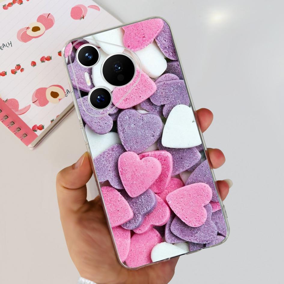 For Huawei Pura 70 Pro Plus Case Fashion Flowers Clear Soft Silicone Shockproof Phone Cover For Huawei Pura 70 Pro Pura70 Bumper