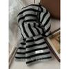 Winter Warmer Gestreifter Reiner Wollschal Koreanischer Stil Vielseitiger Strickschal