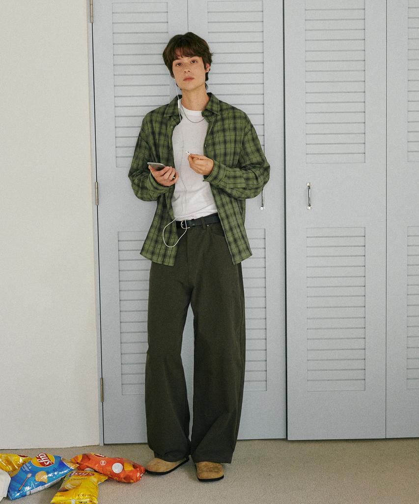GLW Cotton Curved Pants Charcoal