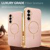 For Samsung Galaxy A37 5G Case Carbon Fiber Textured Electroplated TPU Phone Back Cover