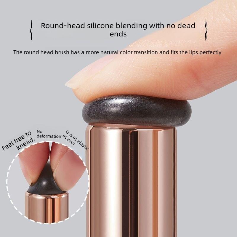 1PC Silicone Lip Brush With Cover Cap Concealer Brush Like Fingertips Q Soft Lipstick Makeup Brushes Round Head No Broken