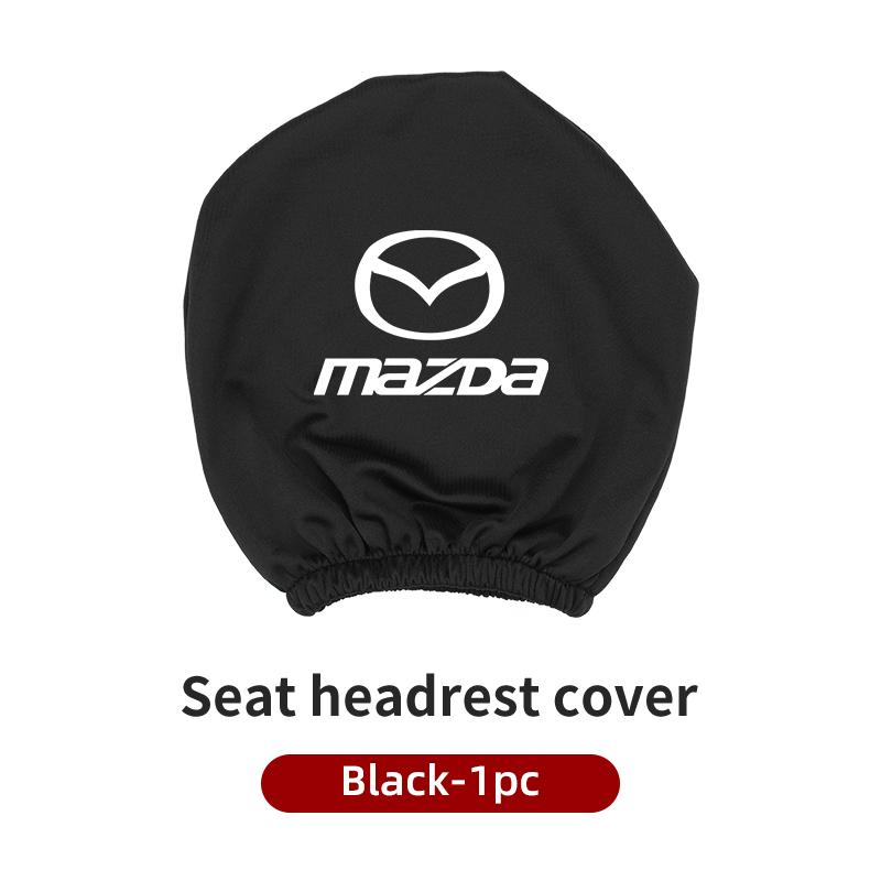 Car Black Seat Cover Headgear Headrest Covers Decoration For Mazda 6 3 CX5 5 2 323 CX7 Demio Atenza Axela MX30 CX30 CX3 CX9 MX5