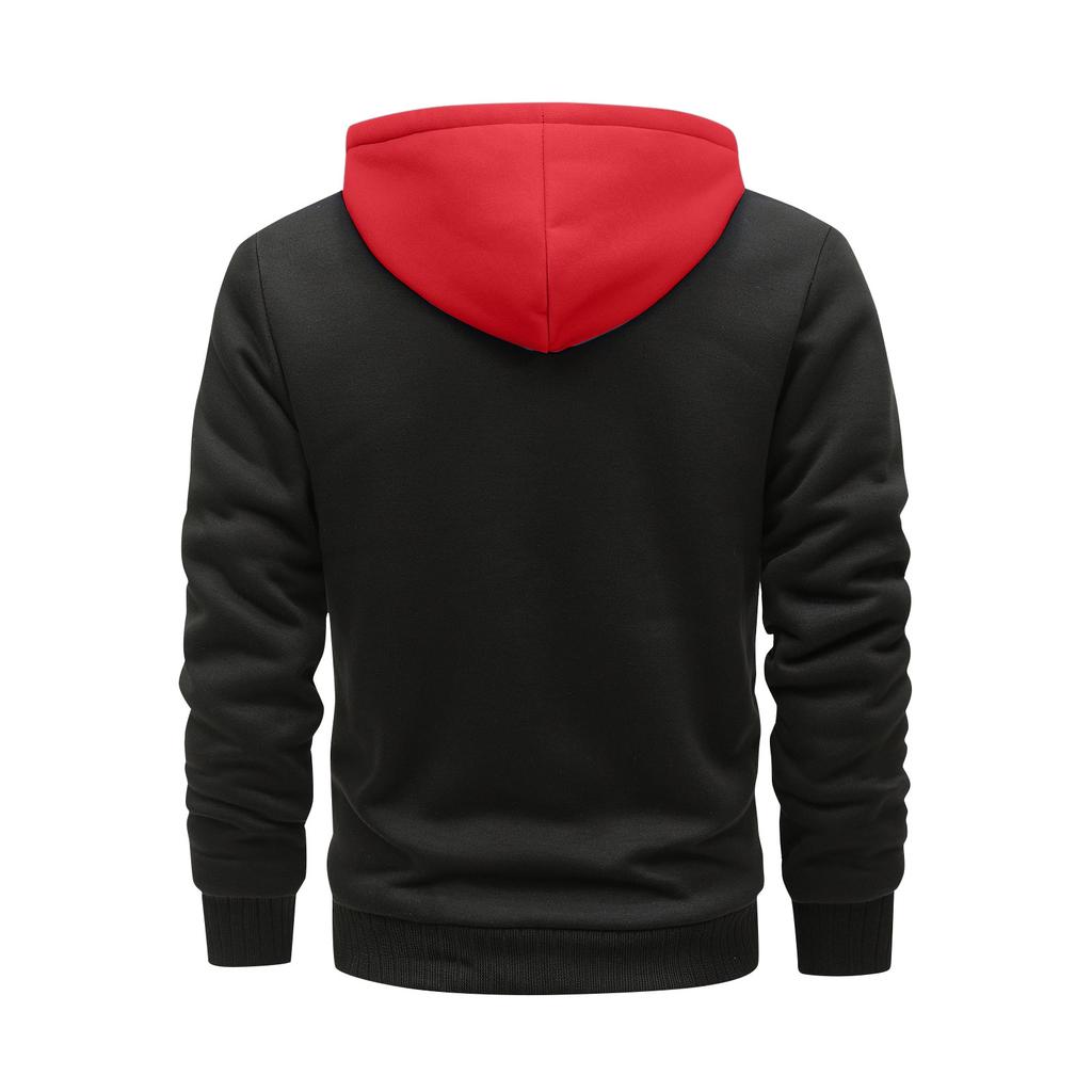 Herren-Pullover mit Reißverschluss, langärmelig, Kapuzen-Sweatshirt, Oberteil, Bluse