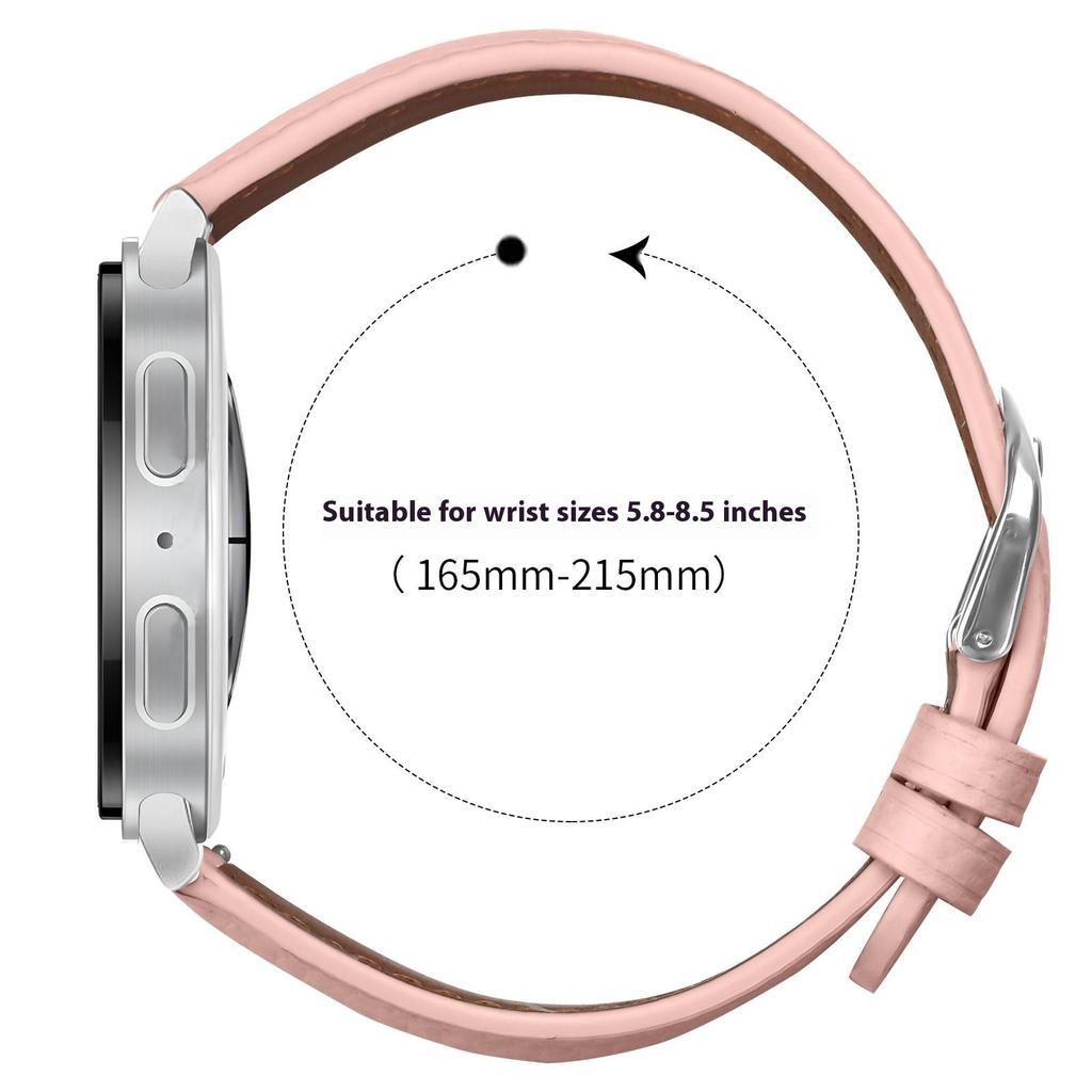 Replacement Strap for Samsung Galaxy Watch8 44mm/40mm/Classic 46mm Litchi Texture PU Leather Watch Band with Metal Buckle