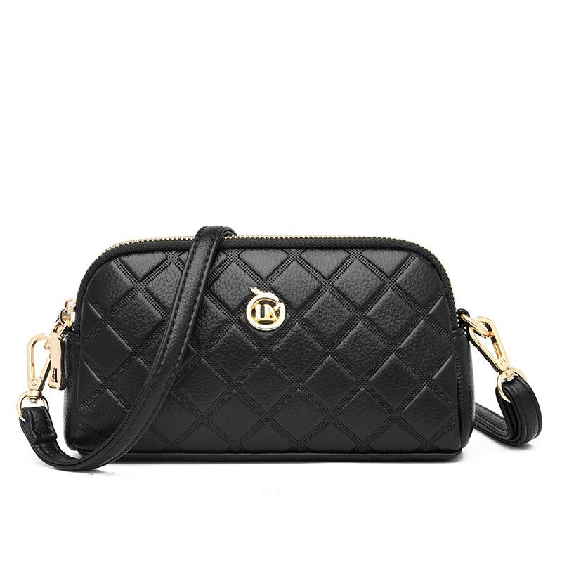 Bag Women's Bag 2025 New Fashion Diamond Middle-aged Mother Model Change Mobile Phone Bag Simple Versatile Messenger Bag