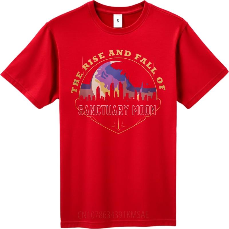 Plus Size Summer Unisex tshirt The Rise And Fall Of Sanctuary Moon Short Sleeve Workout Crew Neck Tops Cotton Tshirt For Men as the picture11466