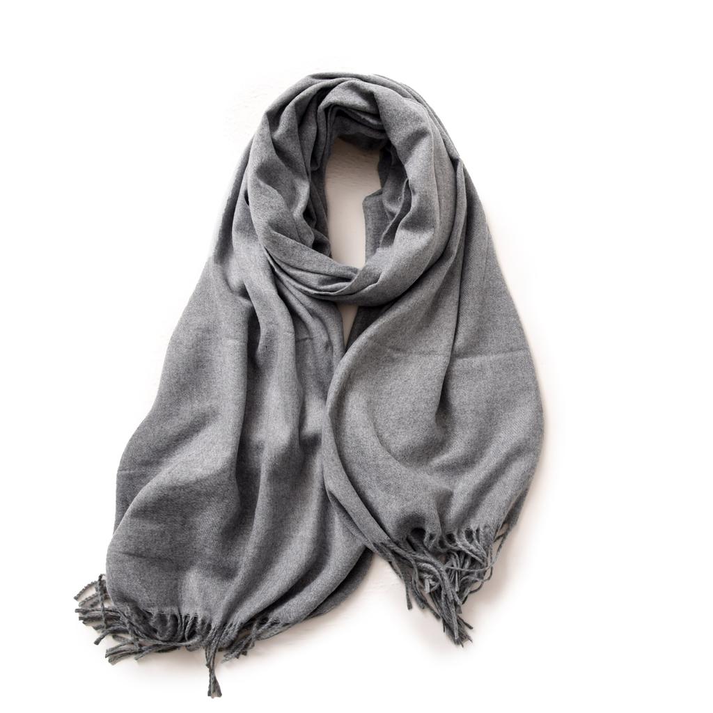Red Scarf Women's Winter Cashmere Solid Color Scarf Shawl High-grade Warm Korean Style Tassel Scarf Men's All-match Scarf