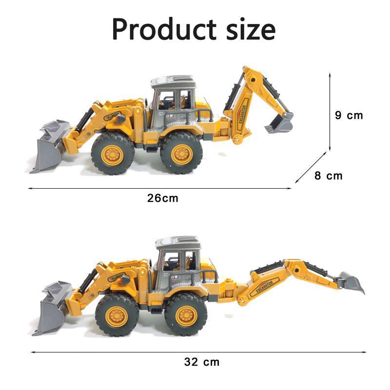 Hračky 2 v 1 pro kluky Slitina Traktor Děti Bagr Buldozer Miniaturní Model nákladního auta Kovové Stavební vozidlo Dárky pro děti