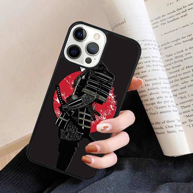Japanese Anime Samurai ninja Black Phone Case Back Cover for iPhone 17 Air 16 15 14 13 11 12 Pro Max Plus Coque