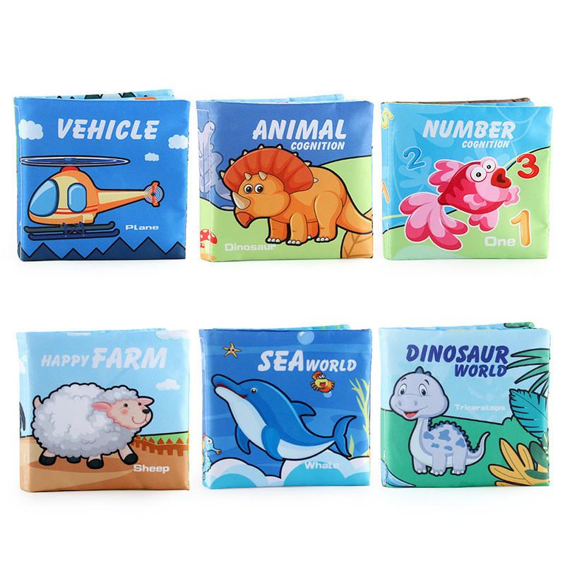 Soft Baby Cloth Book 0-3 Years Old Tear-proof Early Educational Toy With Sound Paper For Infant Toddler