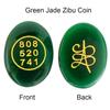 SEREIN Green Jade Zibu Coin Lucky Feng Shui Healing Symbol Crystal Money Wealth Zebu Stone For Good Luck Prosperity And Positivity In Abundance,
