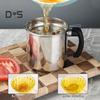 1.4/1.9 L Stainless Steel Bacon Grease Saver Container with Fine Mesh Strainer Non-slip Bottom And Airtight Lid Cooking Oil Keeper Pot for Kitchen