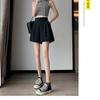 Drapey High-Waist Wide-Leg Pants: Korean Style Autumn 2025 Black A-Line Slimming Casual Shorts for Women