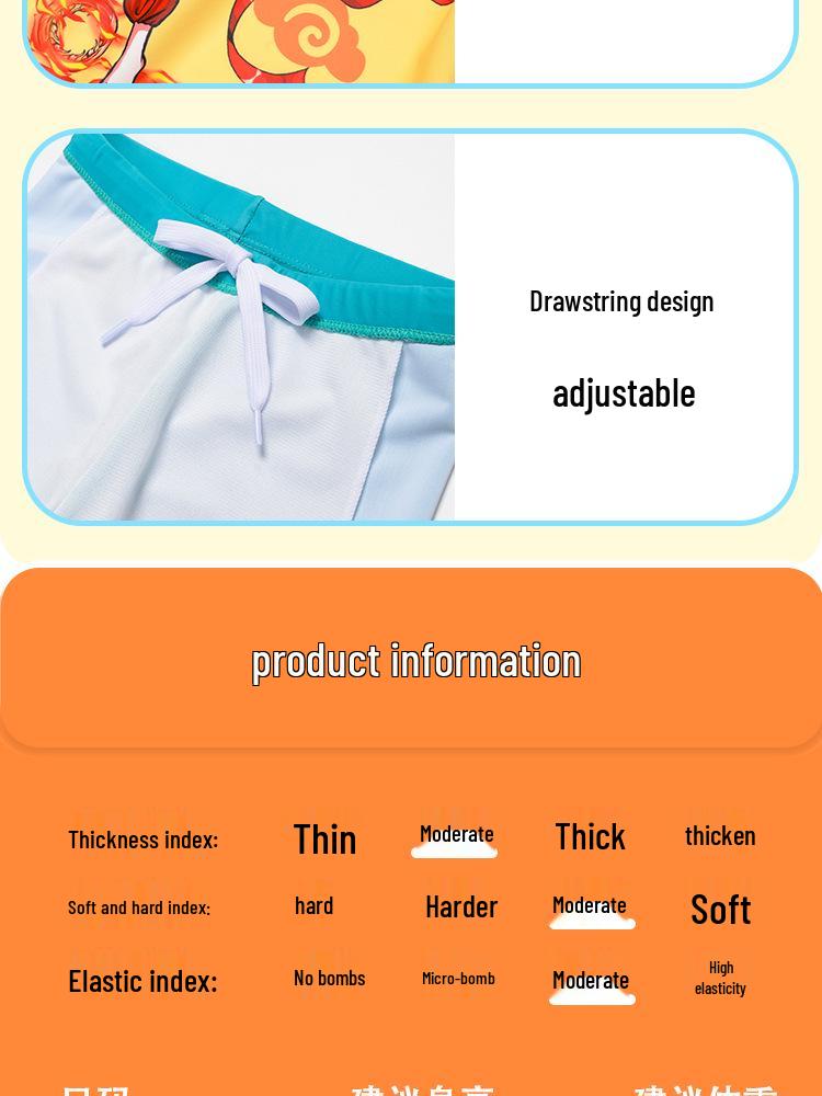 Nezha Boys' Cartoon Swimwear 3-Piece Set: Long Sleeve, Shorts, Seaside Style