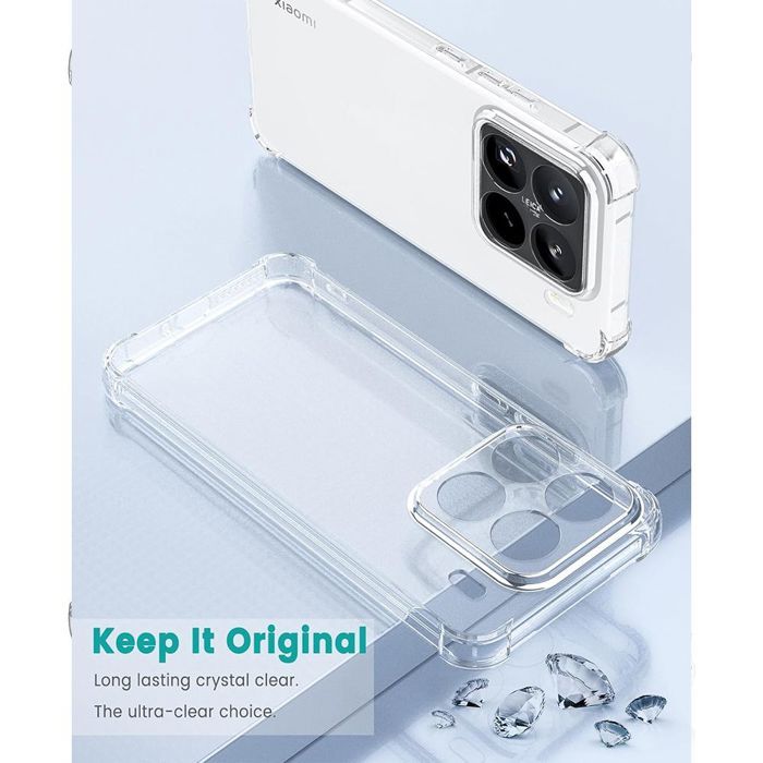 Coque de protection - E.F.CONNECTION - pour Xiaomi 15 Pro - Silicone - Transparent - Antichoc - Coins renforcés