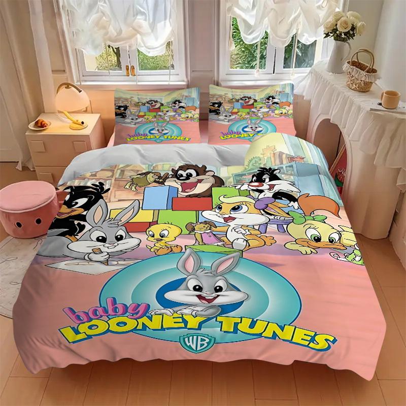 3pcs Looney Tunes Bedding Set. Soft and Comfortable with No Core Included (1x Duvet Cover + 2x Pillow Covers) yy251031099