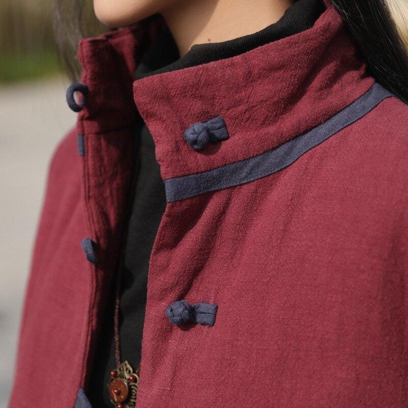 Johnature Coats Stand Long Sleeve Thick Warm Clothes Spring Button Women Jackets