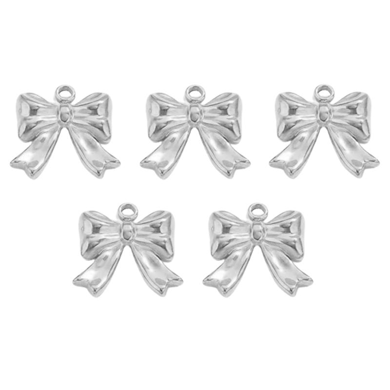 

Pack of 5 Delicate Bowknot Necklace Pendants Bowknot Jewelry Findings Suitable for Jewelry Designing and Accessory серебряный