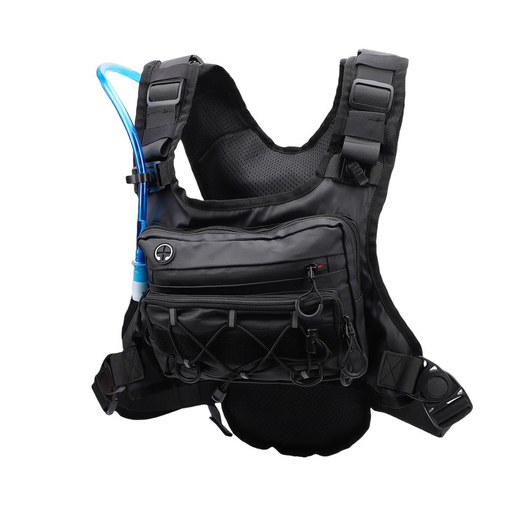 Hydration Vest Running Pack 2L Water Bladder Multi Pocket Lightweight Breathable Adjustable Chest Strap for Hiking