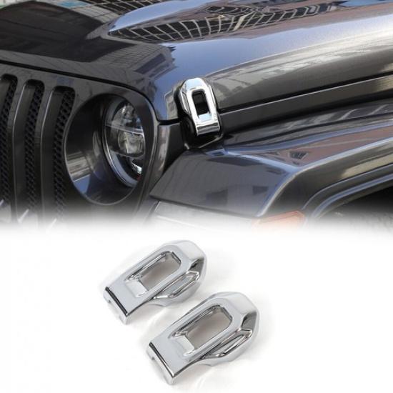 

2pcs Hood Latches Lock Catch Decor Cover For Jeep Wrangler JL JT 18+ Accessories
