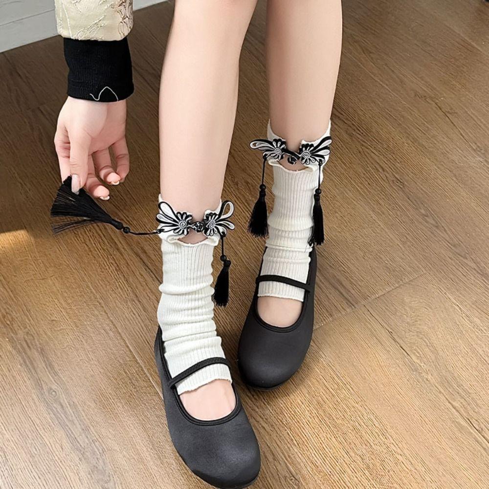 

Mid Tube Long Stockings New Year Leg Covers Fashion Leg Warmers JK розовый/белый