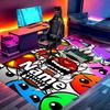 Custom Name Personalized Geometry Dash Print Carpet, Versatile Home Decor Rug, for Playroom, Apartment, Balcony, Entryway, Hallway Gift
