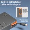 Compact Size Flat Plug Power Strip Widely Outlets USB C Ports Power Expander Space Saving Socket Extender Multi Device Charging