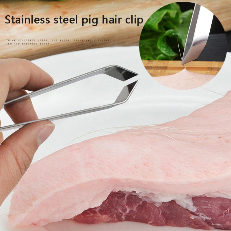 Stainless Steel Chicken Fish Bone Tweezers Flat Slant Tongs Clip Puller Remover Tongs Fish Bone Plucking Clamp Kitchen Gadgets