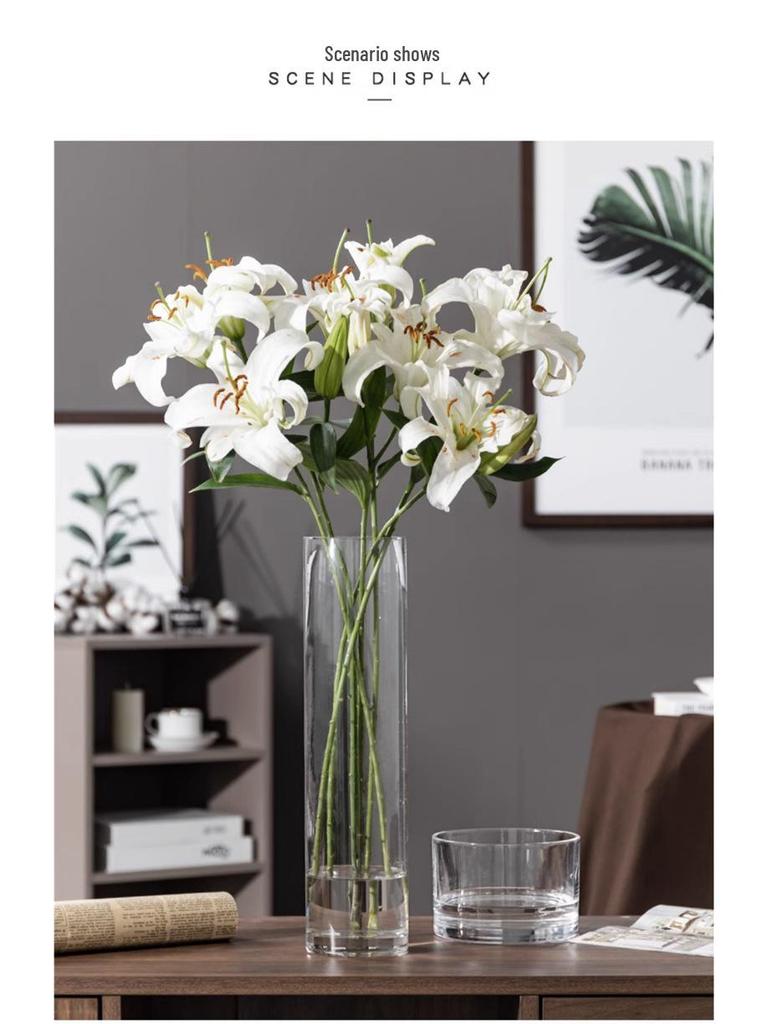 Bardzo Duży Przezroczysty Szklany Wazon do Salonu lub na Stół Jadalny - Idealny do Bambusa, Suszonych Kwiatów i Aranżacji Wodnych