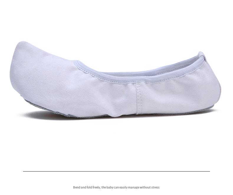 White Soft Sole Korean Hook Dance Shoes for Ethnic Performances - Flat Heel Practice Shoes