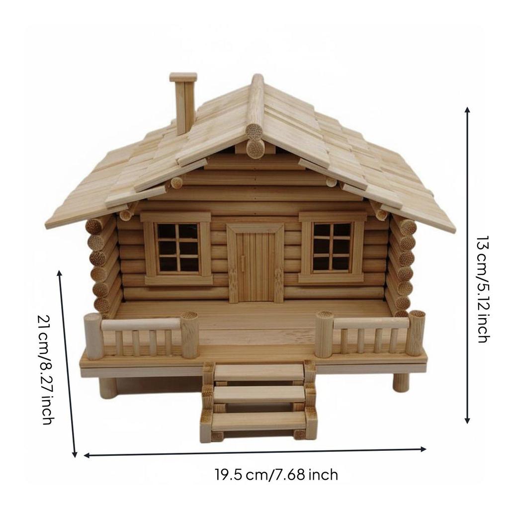 DIY Bambus-Wohnhaus-Bausatz Kreatives Geschenk Bastel-Bausatz Gemütliche Atmosphäre Kleines Holzhaus