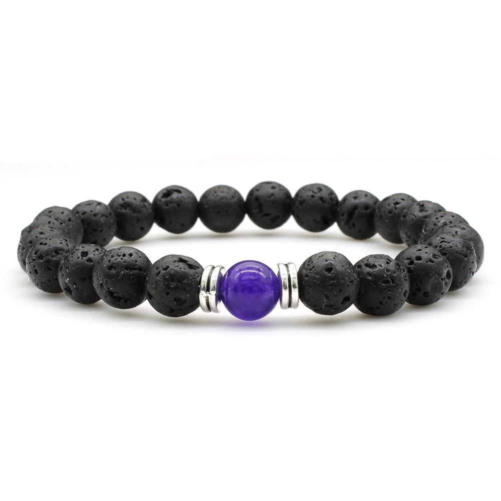 New Women s 8mm Volcanic Rock Yoga Wheel Bracelet