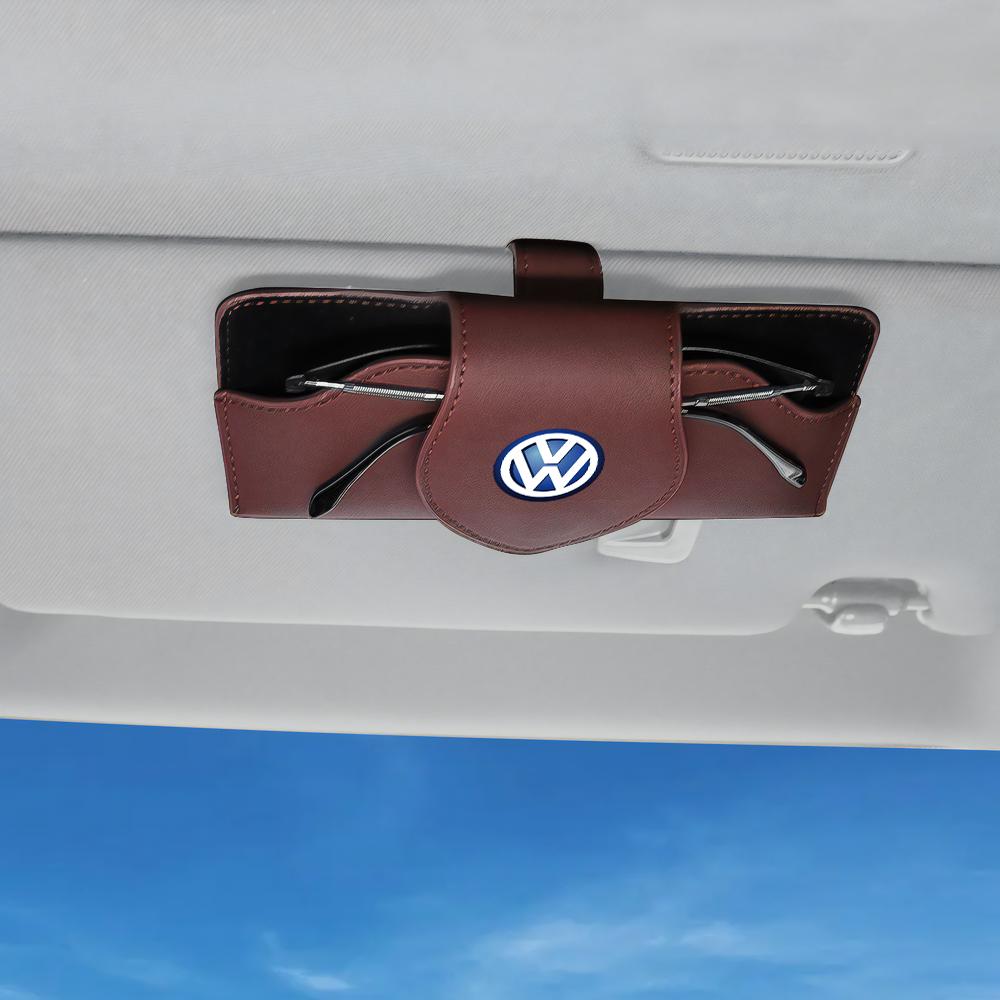 1pc Car Glasses Holder Sunglasses Storage Box Case For VW GTI Scirocco Golf T-ROC Atlas Eos Caddy Beetle Amarok T5 T6 Tiguan Zr1