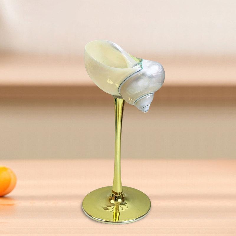 Conch Shell Champagne Glass Cup for Celebrations, Unique Drinkware for Adults Home Bar Wedding Favor Decoration Artistic Display
