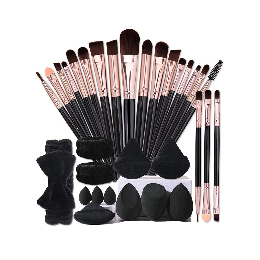 Complete 20 Piece Cosmetic Brush Kit Ergonomic Handle Design Bristles For Precise Makeup Application