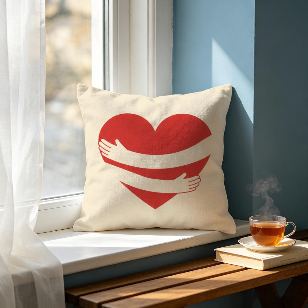 Text RRetro Hug Heart Text Cushion Cover Cushion Cover Set Pcs x x x Pillowcase Decorative Sofa Home Decor