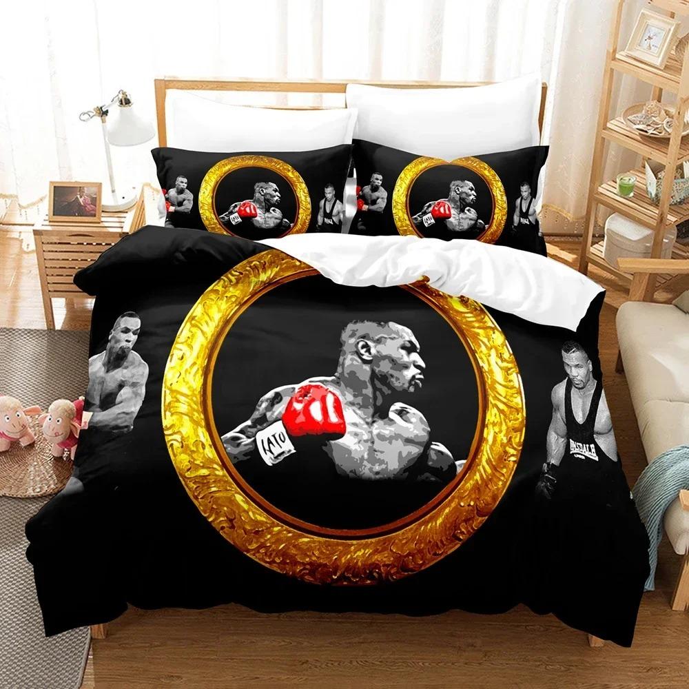 3D Printed Boxing Beding Set Soft Duvet Cover Bedrom Warm Comforter Covers Single Twin King-Sized Dimensionsd Dimensions Comfortable Quilt Cover Home