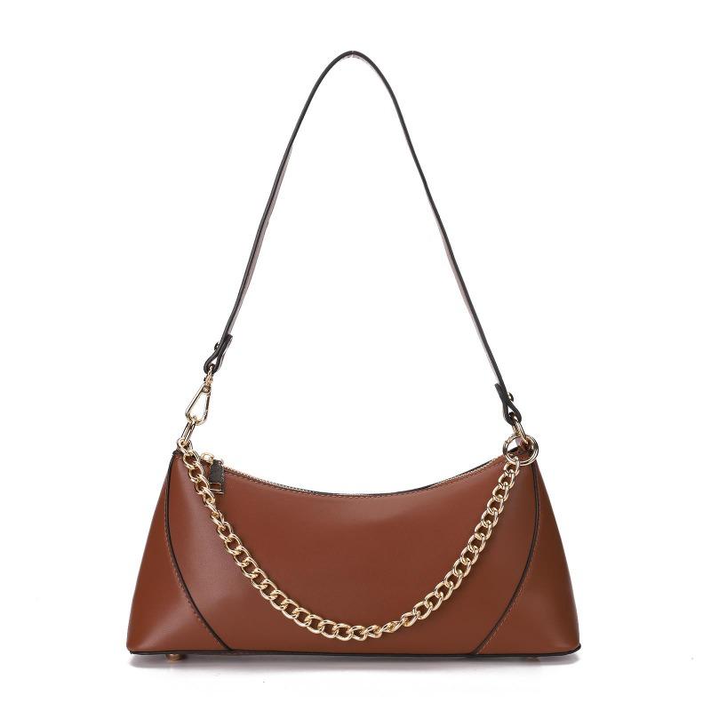 

Niche shoulder bag women s light luxury retro leather with messenger bag underarm wandering bag generation коричневый