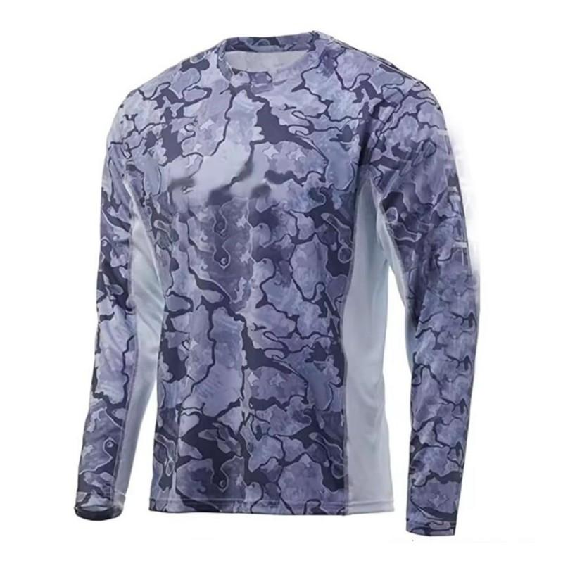 Mens UPF 50 Quick Dry Breathable Fishing Shirt Long Sleeve Sun Protection T-Shirt Outdoor Sports Cycling