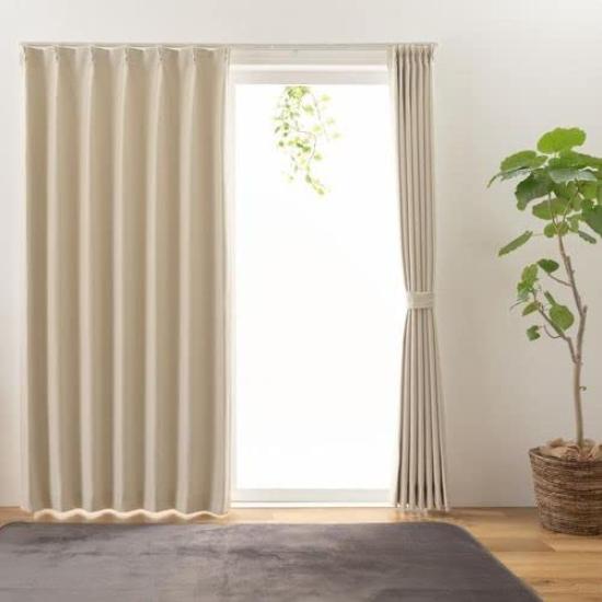 

Univer Drape Level 2 Light Flame Shape 150cm Wide x 220cm Stacy Curtains, Blocking, Retardant, Memory, Long, Washable, Ivory, слоновая кость